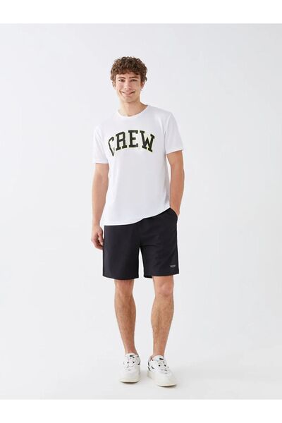 LC Waikiki Ανδρικό μπλουζάκι Xsıde με λαιμόκοψη με κοντό μανίκι με στάμπα και χτενισμένο βαμβάκι