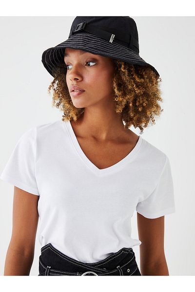LC Waikiki Tricou cu mânecă scurtă cu decolteu în V pentru damă