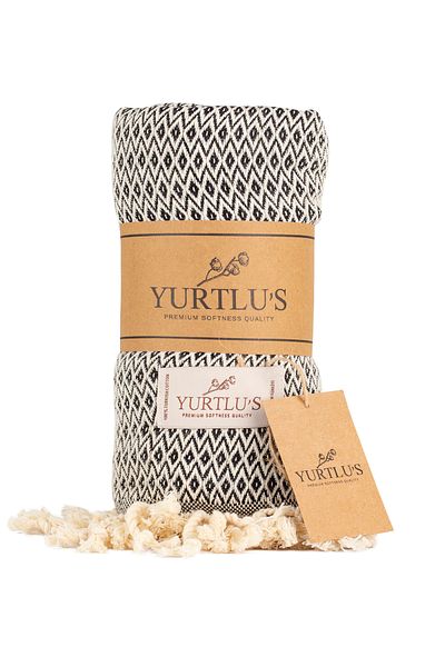 YURTLUS 95x180 سم بيشتيمال قطن 100% ناعم - سريع الجفاف، منشفة شاطئ عالية الجودة