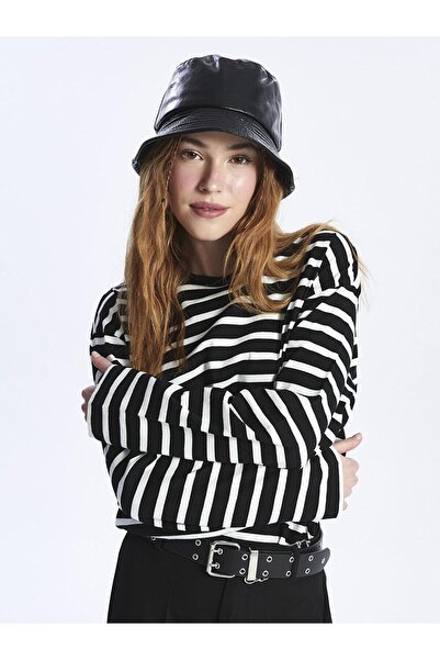 LC Waikiki Γυναικεία μακρυμάνικα φούτερ XSIDE με ριγέ λαιμόκοψη