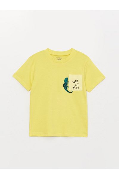 LC Waikiki Printed Short Sleeve Crew Neck T-Shirt for Baby Boy