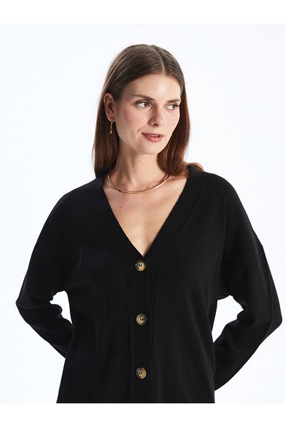 LC Waikiki V-Neck Long Sleeve Women's Knitwear Cardigan