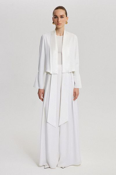 Touché Privé Satin Jacket - Belt Detailed