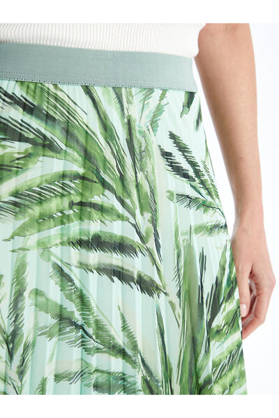 LC Waikiki Mintás sifon női szoknya - LCW elasztikus derék