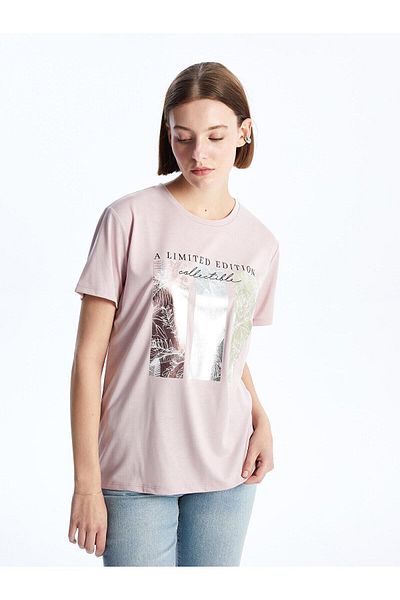 LC Waikiki LCW Vision Women's T-Shirt - Crew Neck, Print, Short Sleeve
