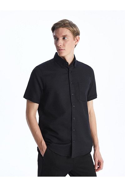 LC Waikiki LCWAIKIKI Classic Regular Fit Short Sleeve Dobby Men's Shirt