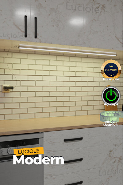 luciole Mutfak Tezgah Dolap Altı Led Işık Aç Kapa Günışığı Bar Yapışkanlı 1 Metre - Plus