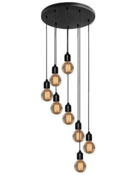 BSA LIGHTING Belur 8'li Siyah Sarkıt Avize (AMPUL DAHİL DEĞİLDİR)