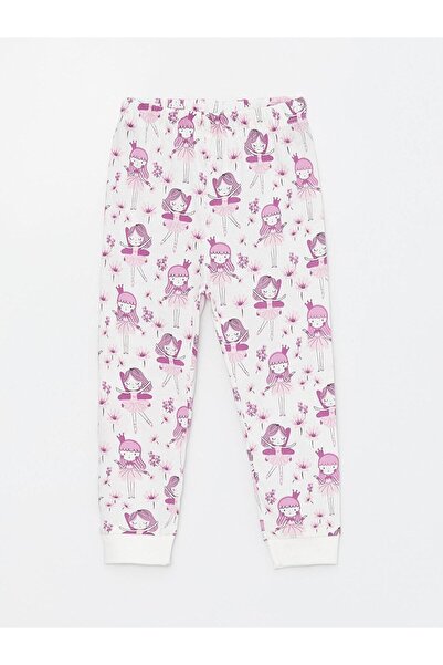 LC Waikiki LCW baby Bisiklet Yaka Desenli Uzun Kollu Kız Bebek Pijama Takımı