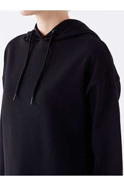LC Waikiki Kapüşonlu Düz Uzun Kollu Kadın Sweatshirt Tunik