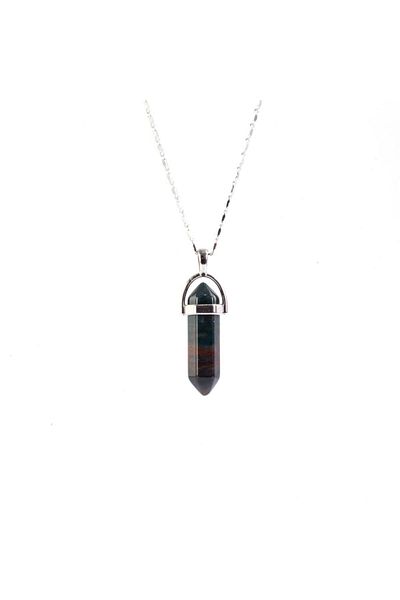 Armis Natural Stone Pandula Necklace - Indian Agate, Chain Included