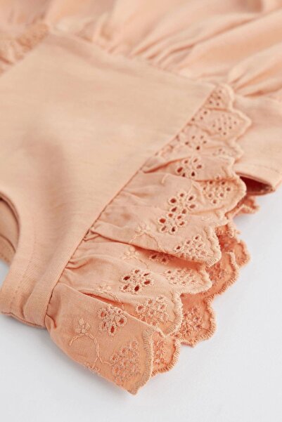 Next Baby 100% Cotton Pink Cream Broderie Set of 3 Romper