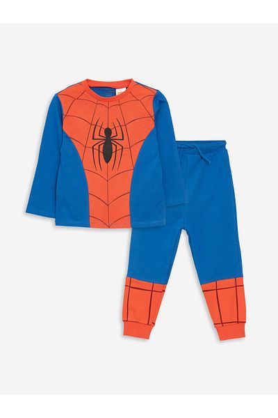 LC Waikiki Crew Neck Spiderman Printed Baby Boy T-Shirt and Sweatpants Set of 2