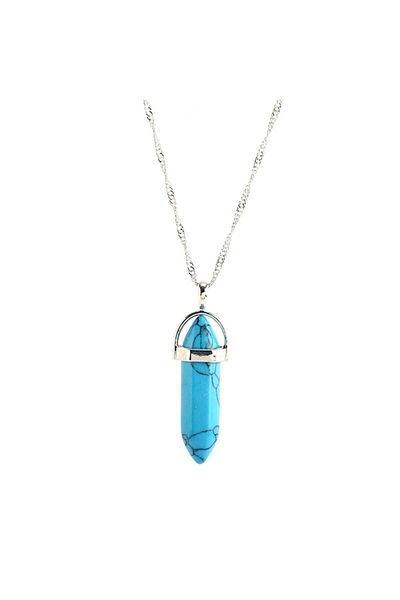 Armis Turquoise Turquoise Stone Natural Stone Pandula Necklace Natural Stone Including Chain