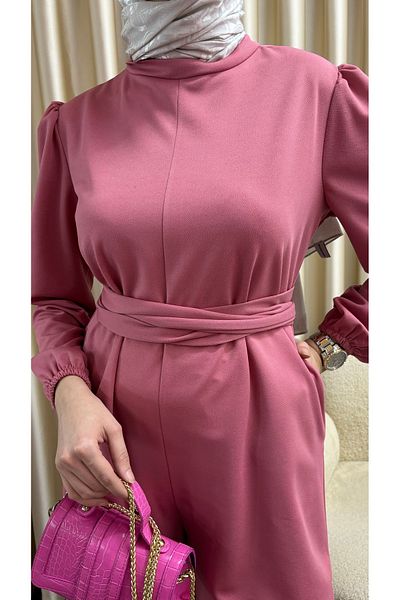 HB MODA COLLECTİON Ολόσωμη φόρμα Hijab με τυλιγμένη φαρδιά ζώνη