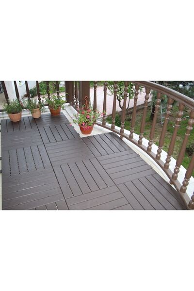Gerçektrend Parke Desenli Dış Mekan Sert Plastik Yer Karosu Zemin Döşemesi Ka...