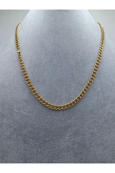 Han Ticarethane Gold Colored Steel Chain Necklace