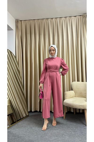 HB MODA COLLECTİON Ολόσωμη φόρμα Hijab με τυλιγμένη φαρδιά ζώνη