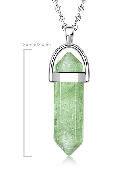 Armis Natural Fluorite Stone - Pandula Necklace, Chain and Natural Stone Included