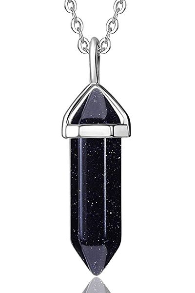 Armis Navy Blue Star Stone Natural Stone Pandula Necklace Natural Stone Including Chain