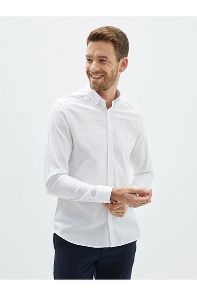 LC Waikiki Ανδρικό πουκάμισο Lcwaıkı Basic Slim Fit μακρυμάνικο Oxford