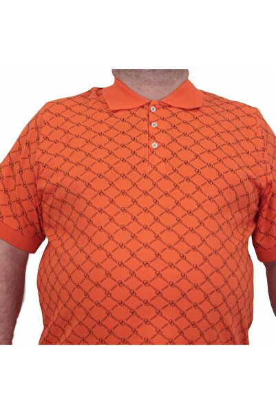 MocGrande Ανδρικό μπλουζάκι με λαιμόκοψη μεγάλου μεγέθους - Τετράγωνο 24452 ΠΟΡΤΟΚΑΛΙ