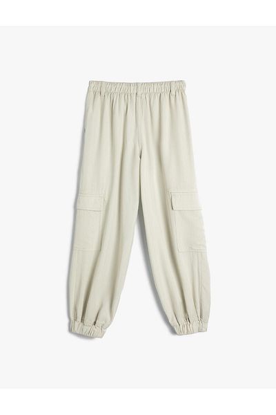 Koton Jogger παντελόνι για κορίτσια - με τσέπες Cargo και κουμπιά