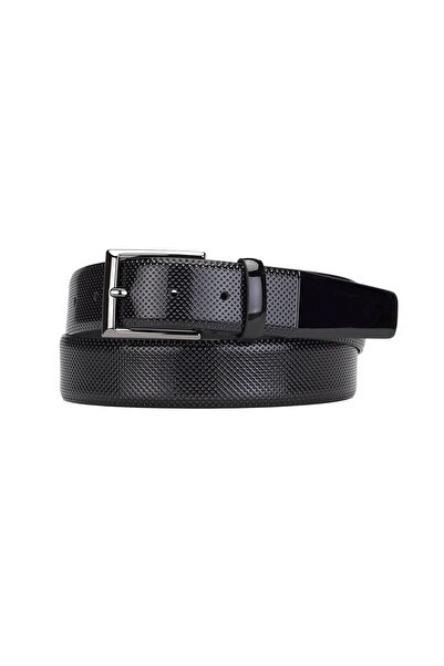 Bosskan Patent Leather Dotted Genuine Leather Classic Suit Belt