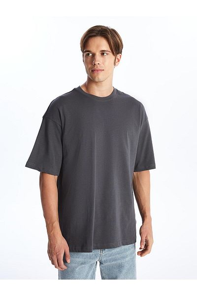 LC Waikiki XSIDE Oversize Men's Combed Cotton T-Shirt - Crew Neck, Short Sleeve