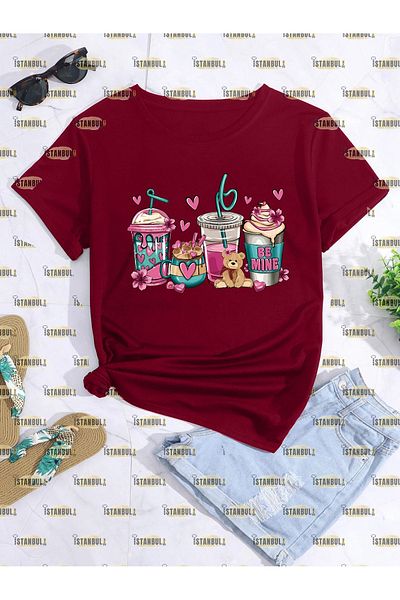 aynewmoda Тениска с щампа Be Mine Oversize