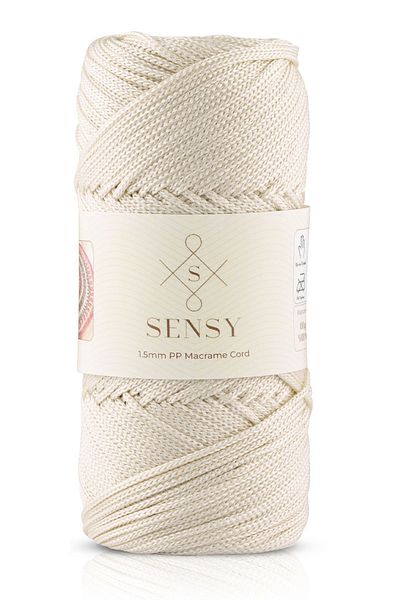 SENSY 1,5 mm - 100 gr πολυεστερικό σχοινί μακραμέ εκρού 150 m πολυεστερικό σχοινί μακραμέ σχοινί φόρτισης και νήμα τσάντας