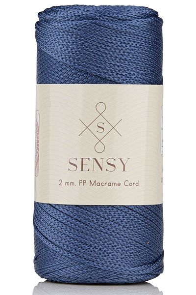 SENSY 2 mm - 200 gr frânghie din poliester macrame albastru denim 230 m frânghie din poliester macrame frânghie de încărcare și ață de sac