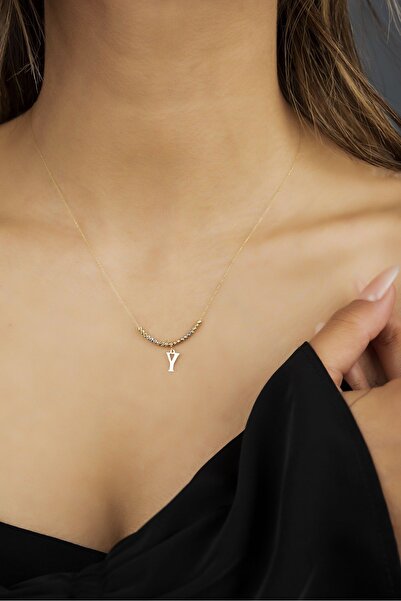 Altınaşkı Dorika Toplu Harfli Altın Kolye