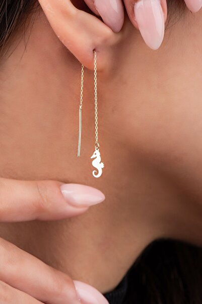 Altınaşkı Denizatı Sallantılı Altın Küpe Tekli