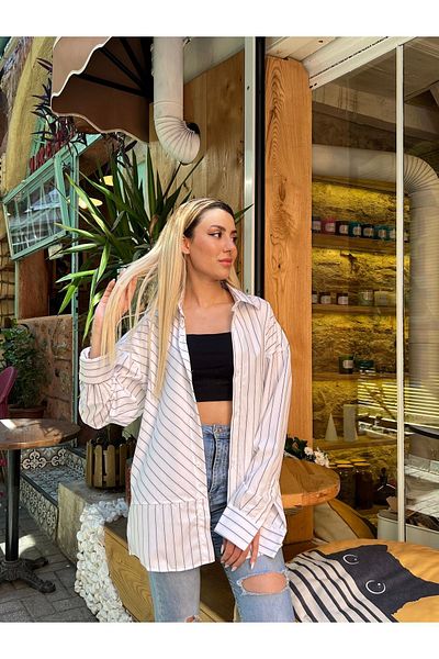 MFU collection Cămașă oversize cu dungi