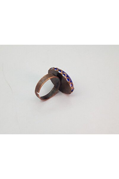 M sadık Çini Taşlı Ayarlanabilir Bakır Metal Renk Yüzük