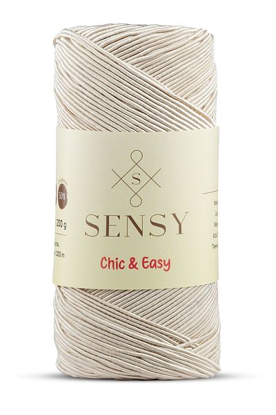 SENSY Premium Chic&Easy 200 gr Waxed Thread Slim Supra Thread Runner Thread Bag Thread Supla Thread Passage Thread Ecru