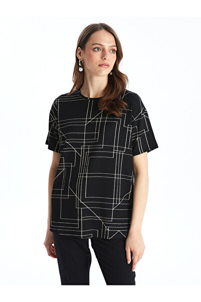 LC Waikiki Dámske tričko LCW – výstrih, potlač, krátky rukáv