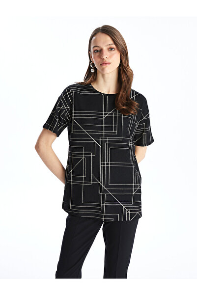 LC Waikiki Dámske tričko LCW – výstrih, potlač, krátky rukáv