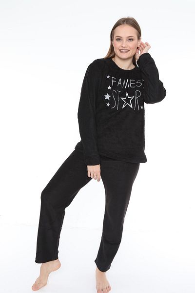 FAMES PİJAMA Fames Star Wellsoft Winter Women's Pajama Set