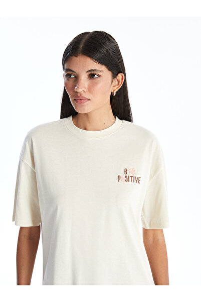 LC Waikiki Dámské tričko LCW – výstřih, výšivka, krátký rukáv