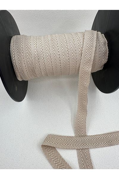 paşateks since 1995 şekil 5 meter Double Colored Herringbone Strip - Ecru