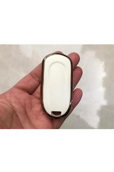ŞENYILDIZ AKSESUAR Opel Astra K and Insignia Grand - Compatible Key Protection Sleeve, Keyless Playback, Lux White Gold