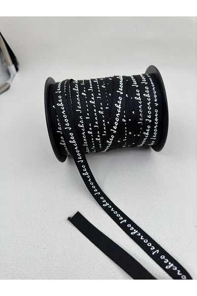 paşateks since 1995 şekil 1.2 cm printed ribbon-black-5 meters