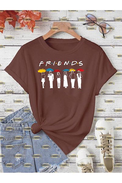 aynewmoda Голяма тениска с щампа Friends F.R.I.E.N.D.S