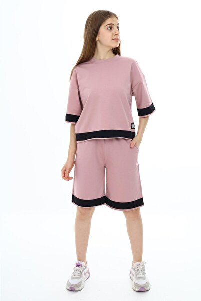 Asortix Girl's Top and Bottom Tracksuit Set with Shorts - 100% Cotton, Half S...