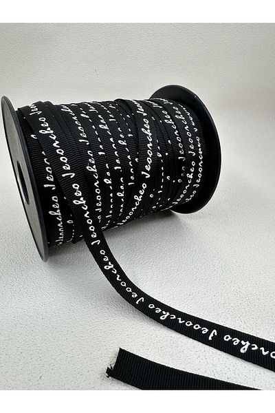 paşateks since 1995 şekil 1.2 cm printed ribbon-black-5 meters
