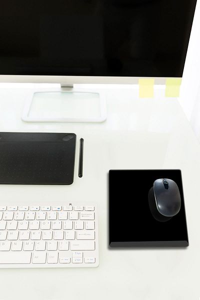 Decorita Mouse Pad din sticlă neagră de culoare solidă - 18cm X 22cm