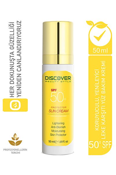 Discover Beauty Style Anti-Blemish Sunscreen Spf 50 Vitamin E Chamomile Uva and Uvb Broad Spectrum Protection