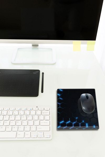 Decorita Mouse Pad din sticlă texturată Hex - Mic 18cm X 22cm
